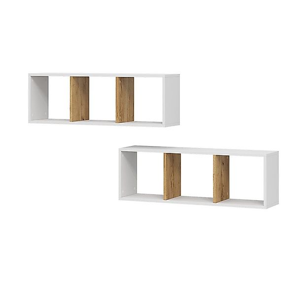 Vicco Bücherregal Tomy, Weiß/Goldkraft Eiche, 90 x 30 cm 2er Set günstig online kaufen