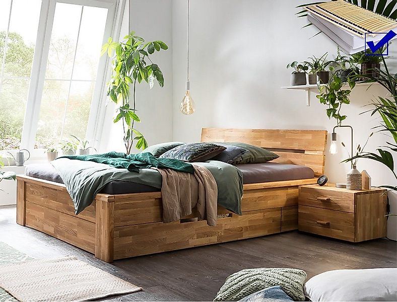 expendio Massivholzbett Cleo (Spar-Set, 4-tlg), Wildeiche günstig online kaufen