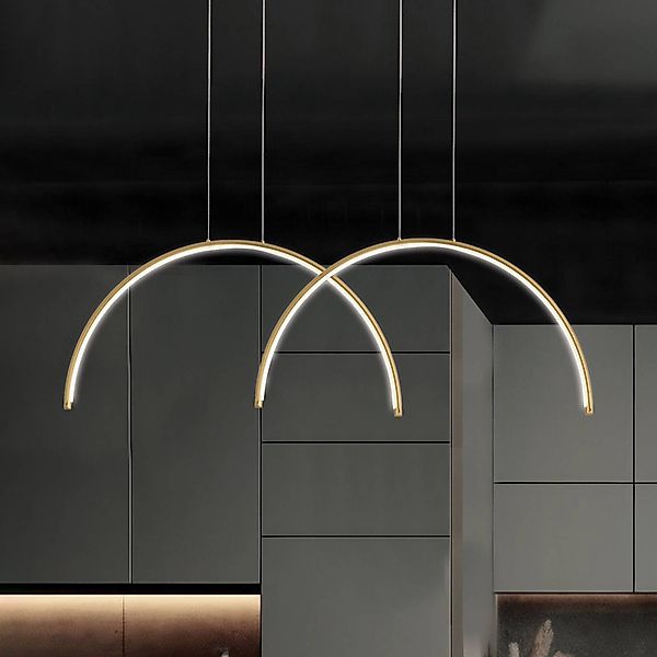 LED-Pendellampe Megan, Länge 95 cm, goldfarben, 2-flg. günstig online kaufen
