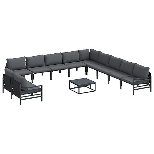 vidaXL Garten-Sofa-Set 12-Tlg Anthrazit Stahl 3379007 günstig online kaufen