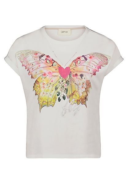 Cartoon Kurzarmshirt "Cartoon Damen Printshirt mit Ärmelaufschlag", (1 tlg. günstig online kaufen