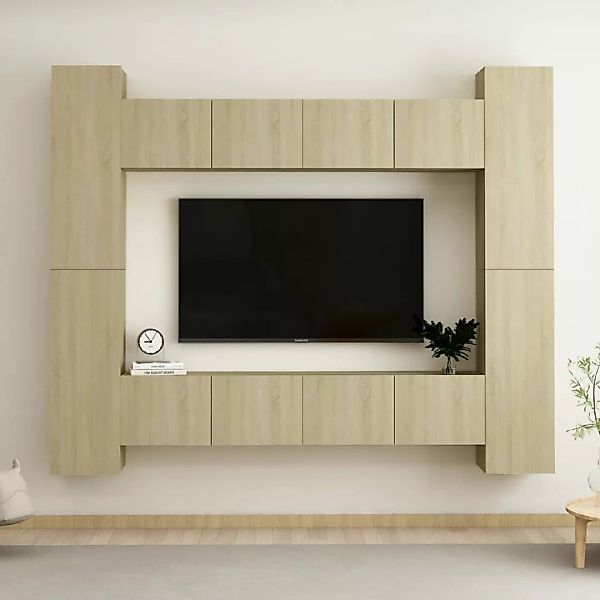 8-tlg. Tv-schrank-set Sonoma-eiche Spanplatte günstig online kaufen