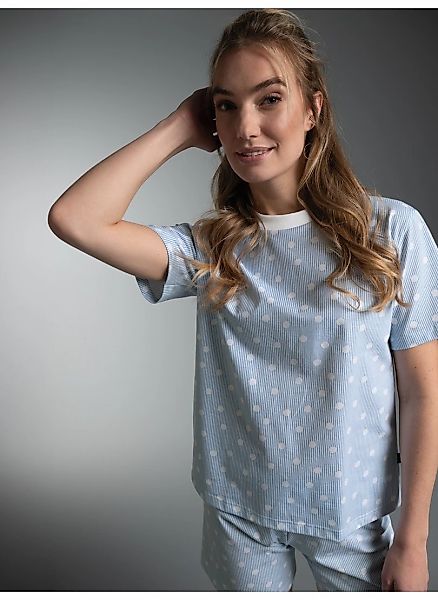 Trigema T-Shirt "TRIGEMA Cropped T Shirt mit Allover "Punkt" Muster" 1 günstig online kaufen