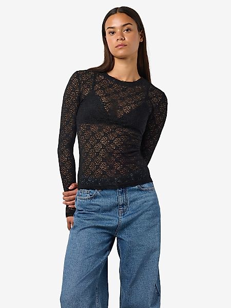 Noisy may Spitzenshirt "NMJUDITH L/S LACE TOP NOOS" günstig online kaufen