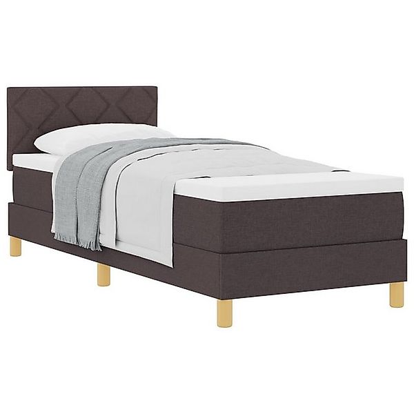 vidaXL Bett Boxspringbett mit Matratze Dunkelbraun 80x200 cm Stoff (1-tlg) günstig online kaufen