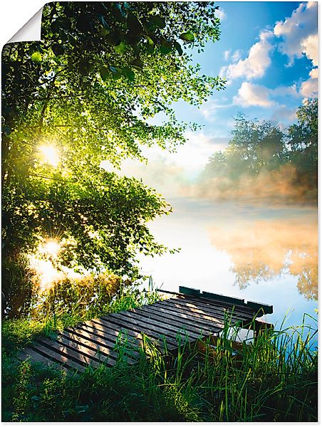 Artland Wandbild "Angelsteg am Morgen", Gewässer, (1 St.), als Alubild, Out günstig online kaufen