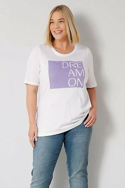 Sara Lindholm Rundhalsshirt T-Shirt Classic Fit Pima Baumwolle Schriftdruck günstig online kaufen