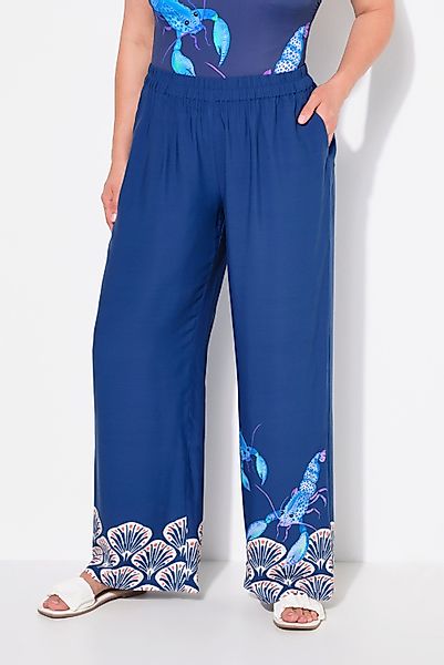 Ulla Popken Funktionshose Palazzohose Muschelbordüre weites günstig online kaufen