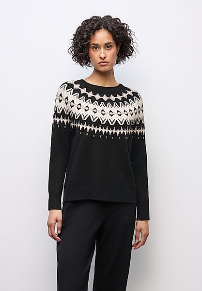 STREET ONE Rundhalspullover aus elastischem Materialmix günstig online kaufen
