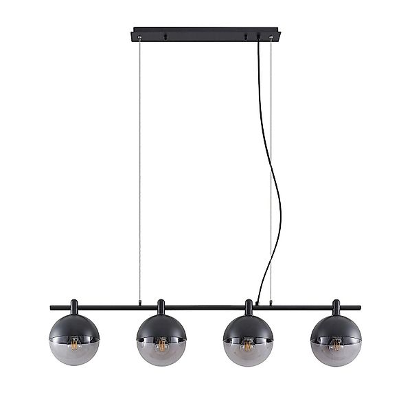 Lucande Pendelleuchte Dustian 9639223 Design Modern in Schwarz aus Glas 4-f günstig online kaufen