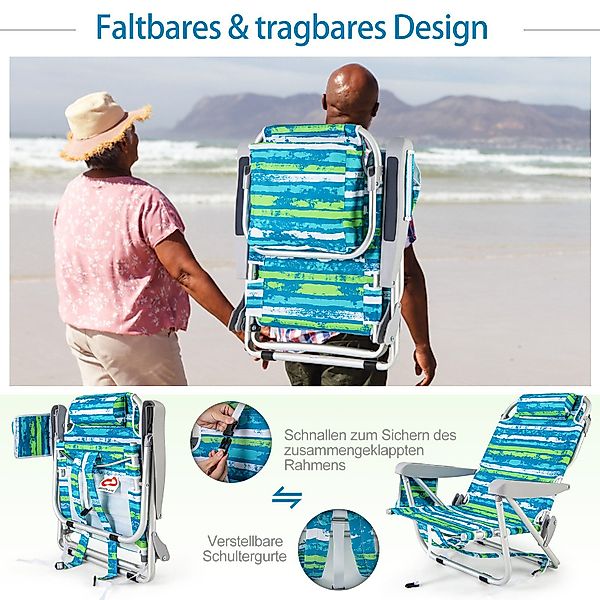 COSTWAY Campingstuhl (2 St), Strandstuhl Klappstuhl, günstig online kaufen