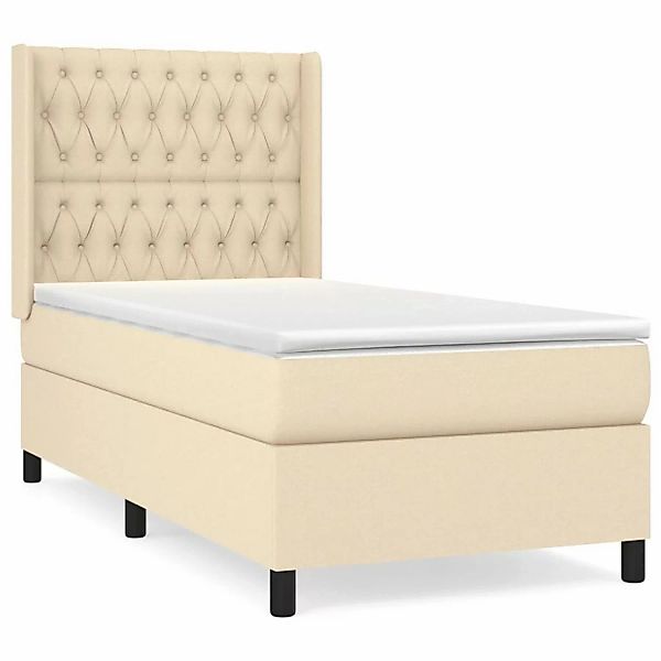 vidaXL Boxspringbett mit Matratze Creme 100x200 cm Stoff1389043 günstig online kaufen