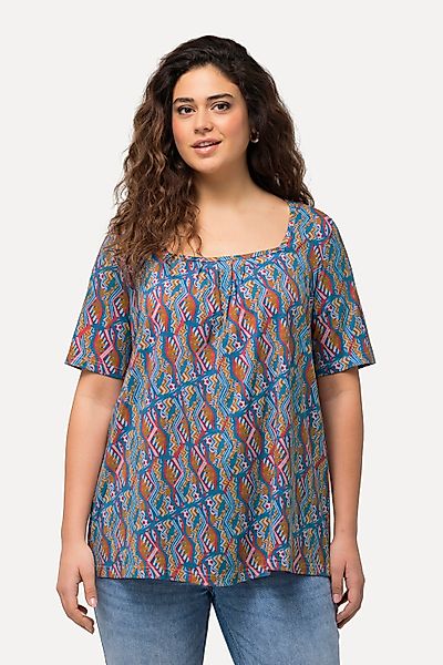 Ulla Popken T-Shirt T-Shirt Zierfalten A-Linie günstig online kaufen