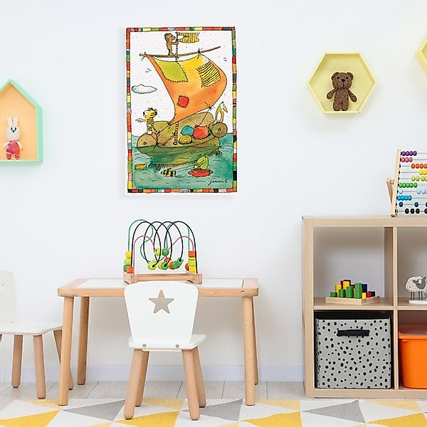 LuckyLinde Leinwandbild »Der kleine Bär und der kleine Tiger auf dem Segelb günstig online kaufen
