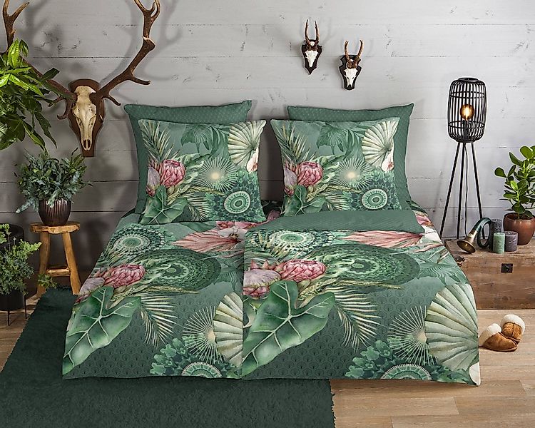 hip Bettwäsche hip Flanell Bettwäsche 155x220 Egor Dschungel Mandala Wende günstig online kaufen