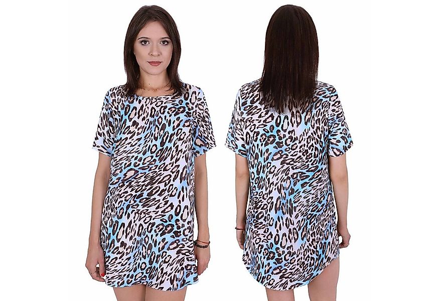 Sarcia.eu Tunikakleid Kurzes Sommerkleid, Oversize-Tunika mit blauem Leopar günstig online kaufen