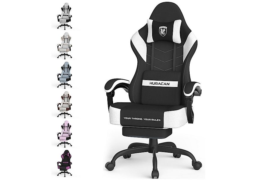 Huracan Gaming-Stuhl Gaming Sessel,PC Stuhl mit Kopfstütze,Lumbarstütze,Fuß günstig online kaufen