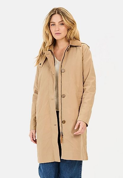 camel active Trenchcoat aus gewachster Baumwolle Langarm Kapuze (1-tlg) günstig online kaufen