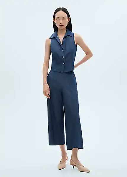 Culotte-Hose mit Denim-Effekt günstig online kaufen