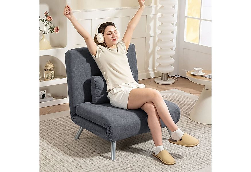 HOMCOM Schlafsofa mit verstellbarer Rückenlehne, abnehmbar Kissen, Samtopti günstig online kaufen