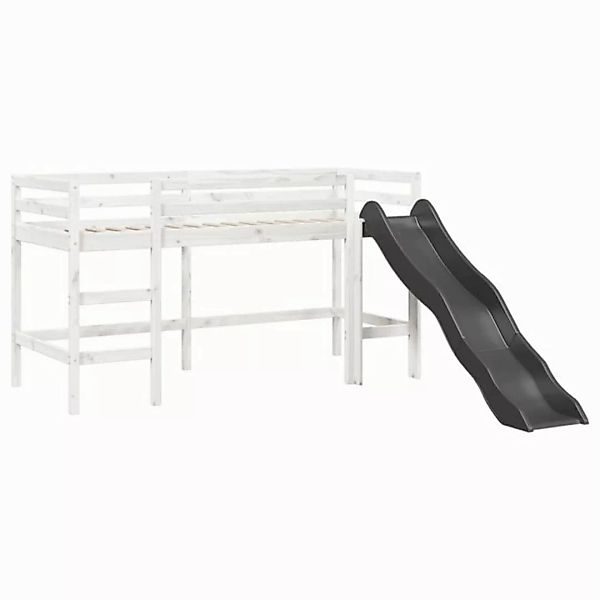 vidaXL Bett Kinderhochbett ohne Matratze Weiß 80x200 cm Massivholz Kiefer günstig online kaufen