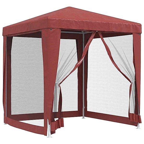 vidaXL Partyzelt mit 4 Mesh-Seitenwänden Rot 2x2 m HDPE günstig online kaufen