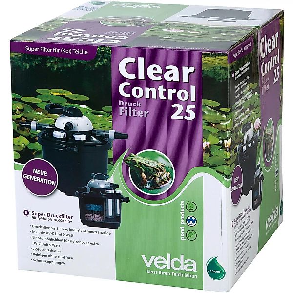 Velda Druckfilter Clear Control 25 + UV-C 9 Watt günstig online kaufen
