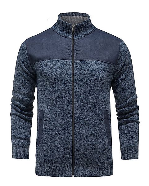 Allthemen Strickjacke mit Reißverschluss Cardigan Stehkragen Pullover Casua günstig online kaufen
