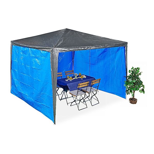 relaxdays Pavillonseitenteil Blaue Pavillon Seitenteile im günstig online kaufen