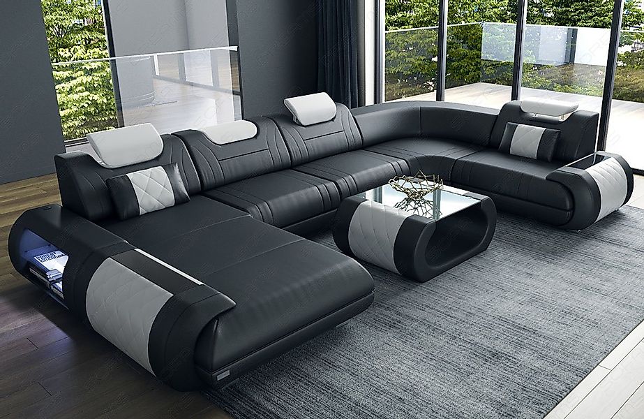 Sofa Dreams Wohnlandschaft Ledersofa Rimini U Form Ledercouch Leder Sofa, C günstig online kaufen