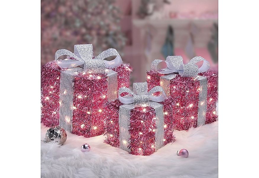 Elegear LED Dekolicht Weihnachtsfigur 3 Set Geschenkbox, Leuchtfiguren für günstig online kaufen