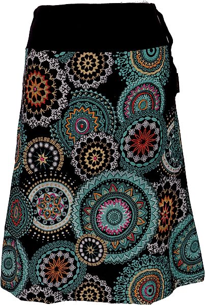 Guru-Shop Minirock Bestickter knielanger Rock, Boho günstig online kaufen