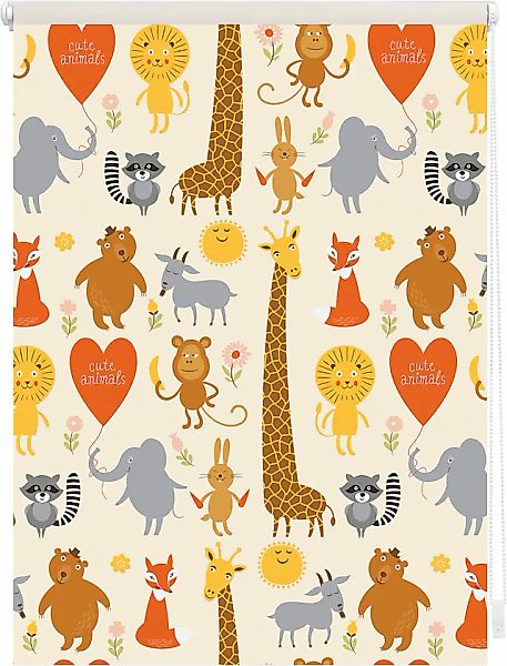 LICHTBLICK ORIGINAL Seitenzugrollo »Klemmfix Digital Cute Animals«, verdunk günstig online kaufen