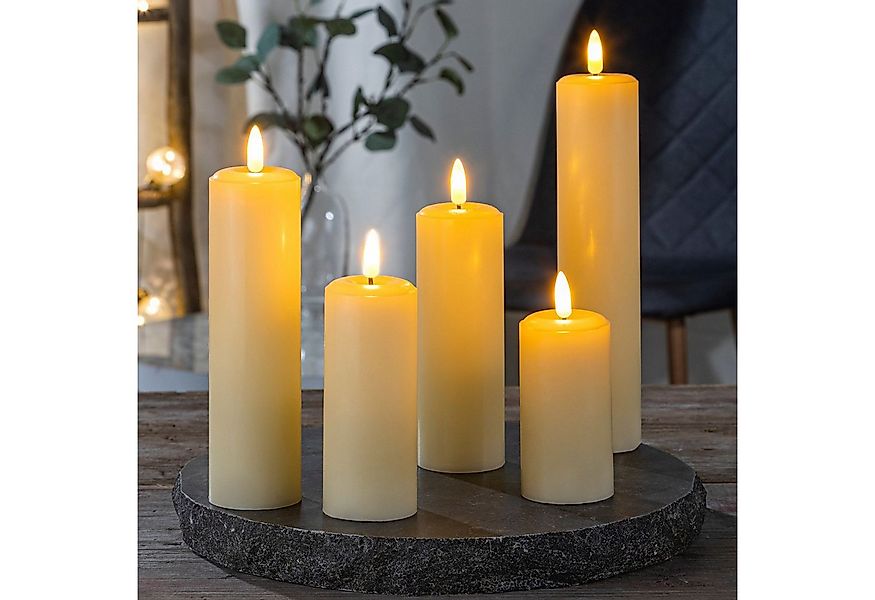 Gravidus LED-Kerze 5er Set Flammenlose LED-Kerzen mit Ein-/Ausschalter günstig online kaufen