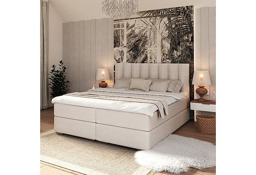 FDM Boxspringbett HEBRON Boxspring Komplettbett Polsterbett Trinity Federke günstig online kaufen