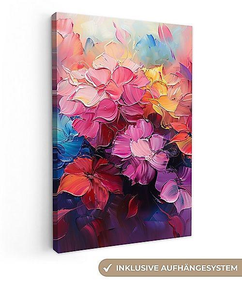 OneMillionCanvasses® Leinwandbild Blumen - Malerei - Abstrakt - Farbenfroh, günstig online kaufen