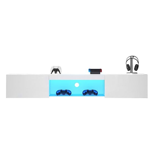 REDOM Lowboard Moderner weißer Hochglanz-Wandschrank mit günstig online kaufen