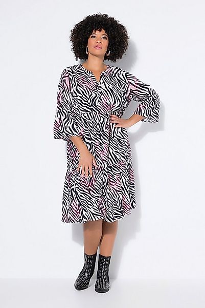 Angel of Style Jerseykleid Kleid Zebramuster mit Neondruck 3/4-Ärmel Volant günstig online kaufen