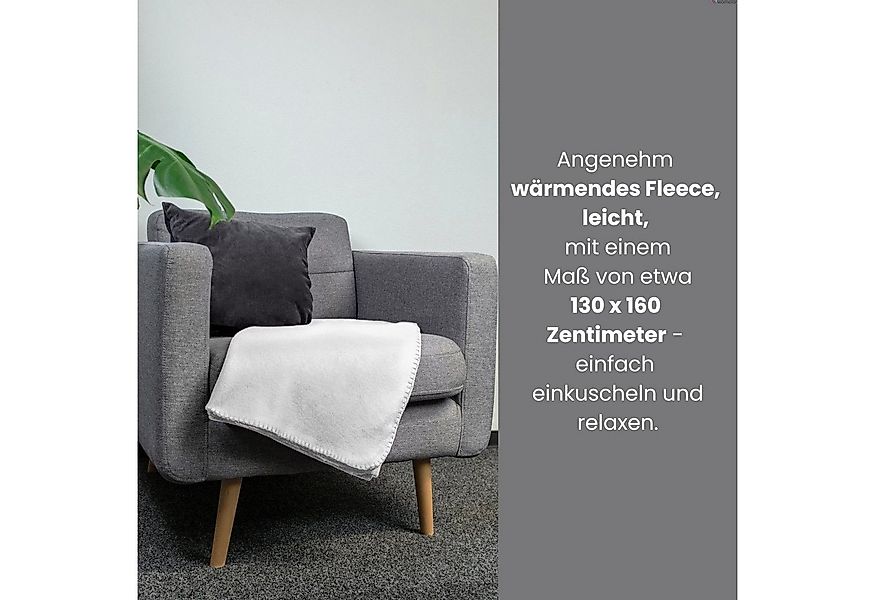 Wohndecke Polar-Fleece ca. 130x160, wometo, OEKO-TEX®, Fleecedecke mit Kett günstig online kaufen