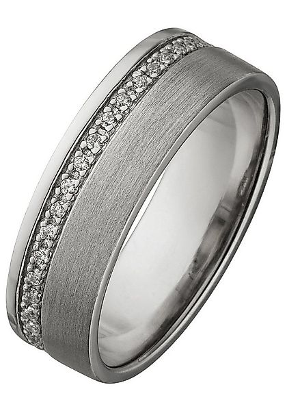 JOBO Fingerring, 925 Silber matt mit Zirkonia rundum günstig online kaufen