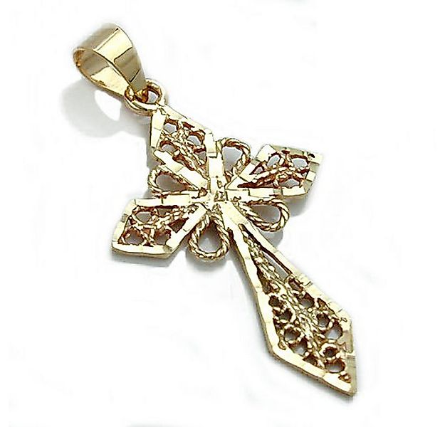 Schmuck Krone Kettenanhänger Anhänger, filigranes Kreuz, 9Kt GOLD, Gold 375 günstig online kaufen