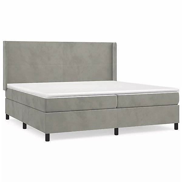 vidaXL Boxspringbett mit Matratze Hellgrau 200x200 cm Samt1378549 günstig online kaufen
