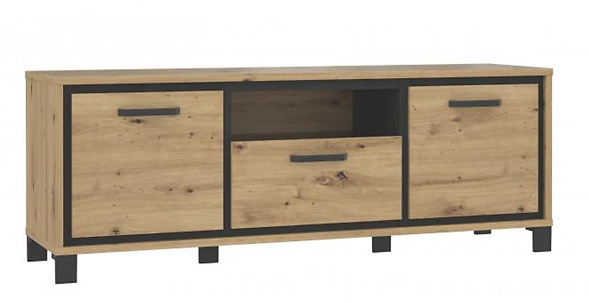 TV-Unterschrank TRONDHEIM von Forte Artisan Eiche / Schwarz Eiche günstig online kaufen