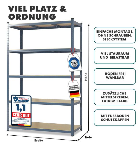 Karat Schwerlastregal Steckregal, Weitspannregal für Garage, günstig online kaufen