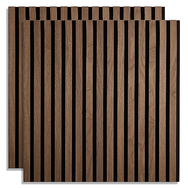 Homestyle4u Akustikpaneele 60x60 2er Set Holz Braun Wallnuss Wandpaneele günstig online kaufen