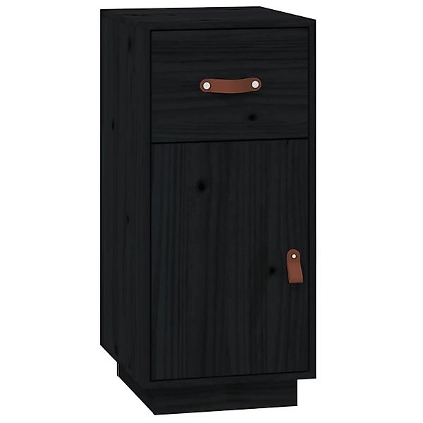 vidaXL Sideboard Schwarz 34x40x75 cm Massivholz Kiefer 820126 günstig online kaufen