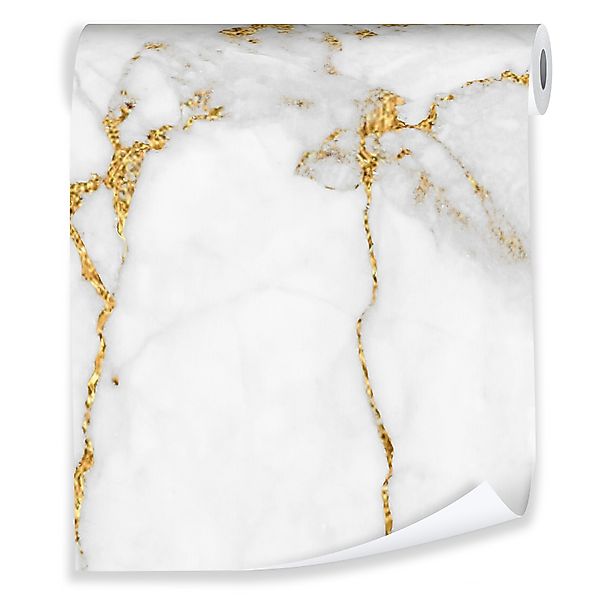 Wallarena Vliestapete Grau Gold Marmor Modern günstig online kaufen