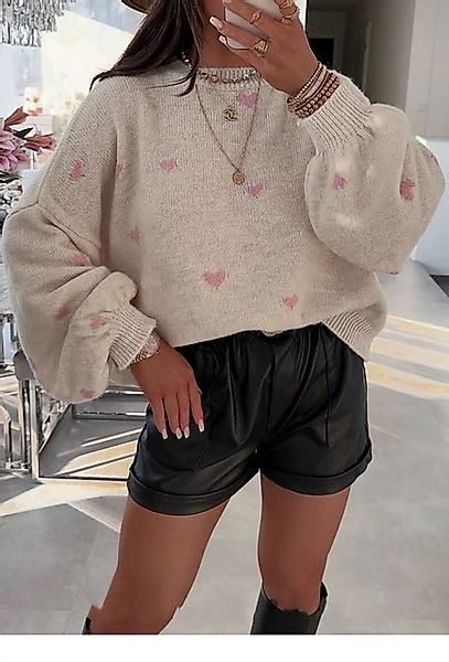 D-IDEAZ Wollpullover Oversize Damen Strickpullover günstig online kaufen