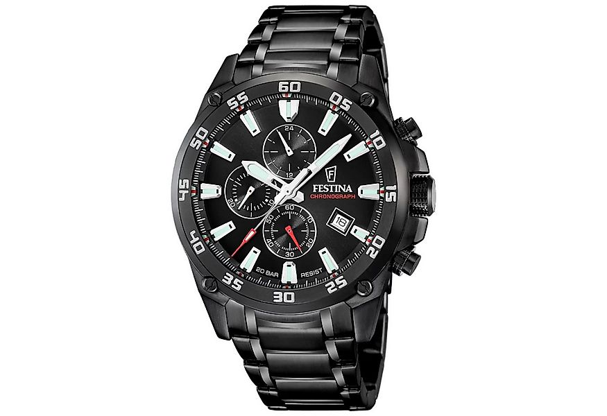 Festina Quarzuhr Herrenuhr Chronograph schwarzes Zifferblatt Festina Modell günstig online kaufen