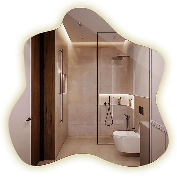 Tulup LED Spiegel Unregelmäßiger Wandspiegel LED 67,6x67 cm LED Spiegel Unr günstig online kaufen